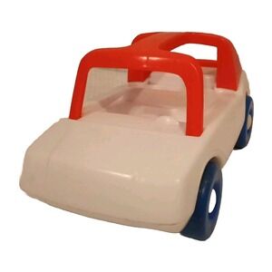 Little Tikes Toddle Tots Vtg Family Car White Red‎ Blue 1980's Made In USA READ